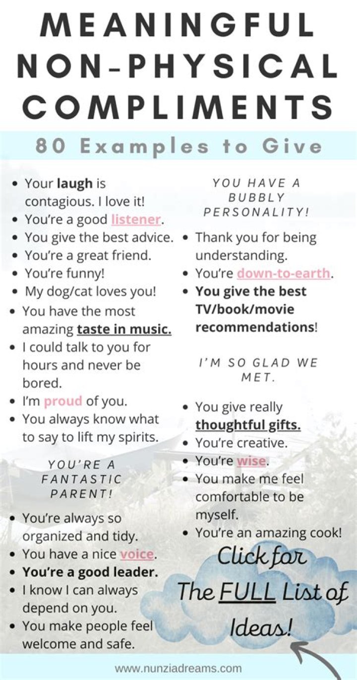 81 Little Compliments You're Not Saying That Go a Long Way