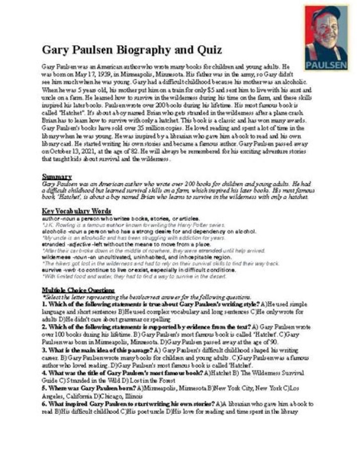 Gary Paulsen - Bio, Age, Wiki, Facts and Family