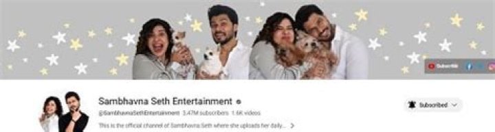 Sambhavna Seth Entertainment Youtuber overview