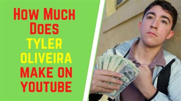 Tyler Oliveira net worth, income and estimated earnings of Youtuber channel