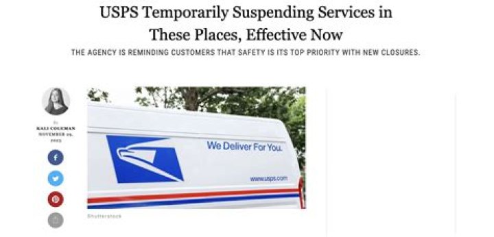 USPS Is Suspending Services in These States, Effective Now