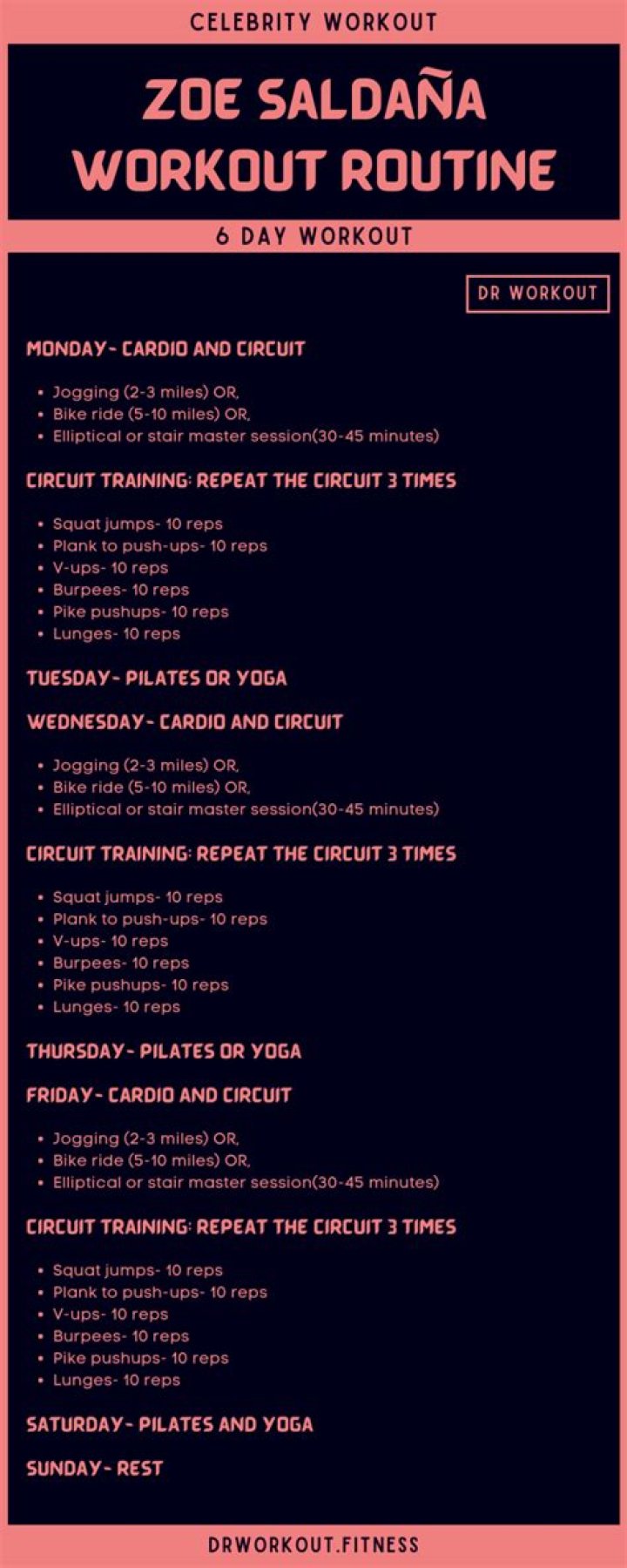 Zoe Saldana Diet Plan Workout Routine